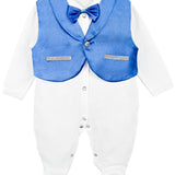 Regal and Handsome: 5-Piece Layette Gift Set with Jeweled Crown Tuxedo for Baby Boys (0-3 Months) LILAX