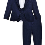 Little & Youth Boys Suit Set - Formal Jacket, Vest, Pants, Shirt, and Matching Bowtie - 5 Piece Ensemble LILAX