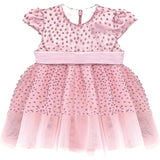 Baby Girls' Sparkly Tulle Dress, Glitter Polka Dots Princess Gown with Matching Headband and Shoes LILAX