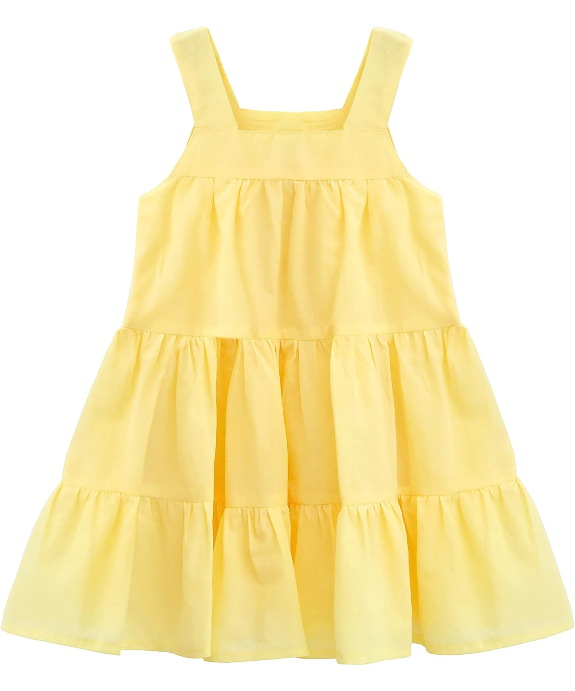 Baby girls layered cotton squareneck dress; perfect for baby girl clothes & christmas gift ideas  