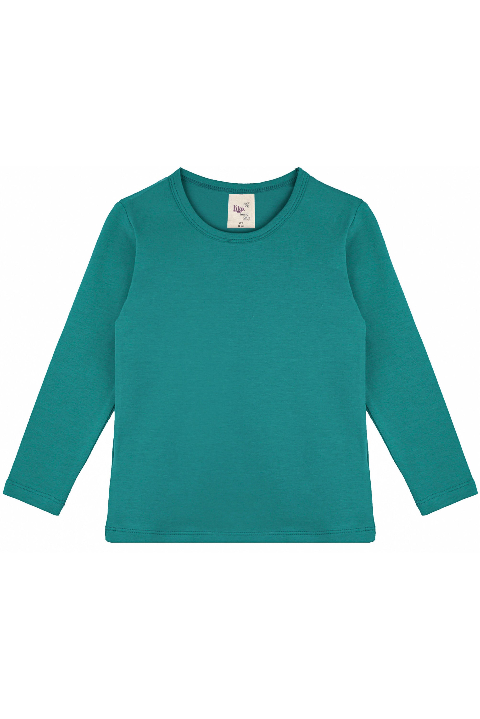 Girls' Basic Crewneck Long Sleeve Cotton T-Shirt / Toddler LILAX