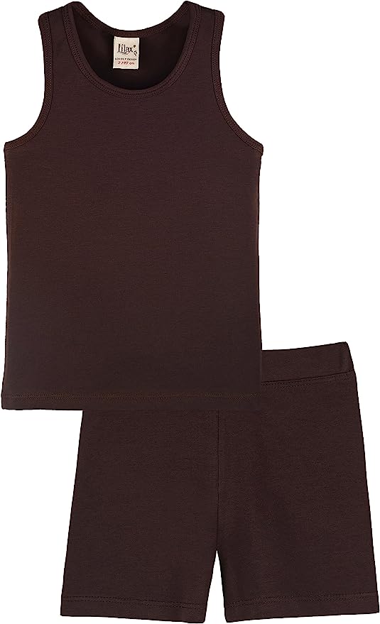 Girls cotton solid basic racerback tanktop and shorts set; perfect for baby girl clothes & christmas gift ideas