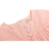 Squareneck cotton girls dress with flower embroidery; perfect for baby clothes & Christmas gift ideas 