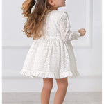 Baby girl lace & ruffle detailed dress; perfect for baby girl clothes & christmas gift ideas