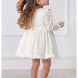 Baby girl lace & ruffle detailed dress; perfect for baby girl clothes & christmas gift ideas