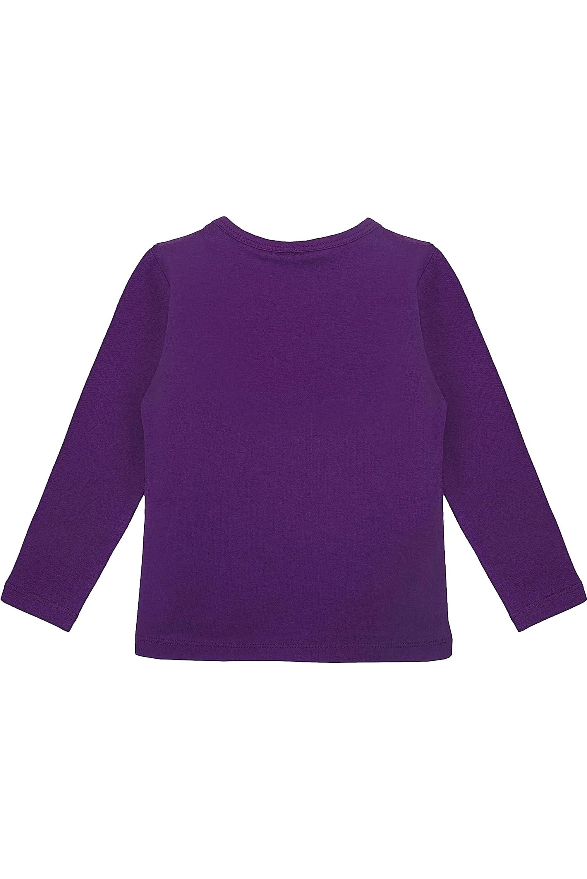 Girls' Basic Crewneck Long Sleeve Cotton T-Shirt / 11-12 Years LILAX