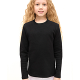 Big Girls Cotton Long Sleeve Basic Crewneck T-Shirt