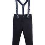 Boys cotton suit with shirt, pants and suspender set; perfect for baby boy clothes & christmas gift ideas  