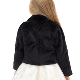 Girls Buttoned Oversize Collared Bolero Shrug