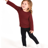 Toddler Cotton Long Sleeve Basic Crewneck T-Shirt