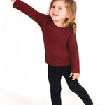 Girls' Basic Crewneck Long Sleeve Cotton T-Shirt / 11-12 Years LILAX