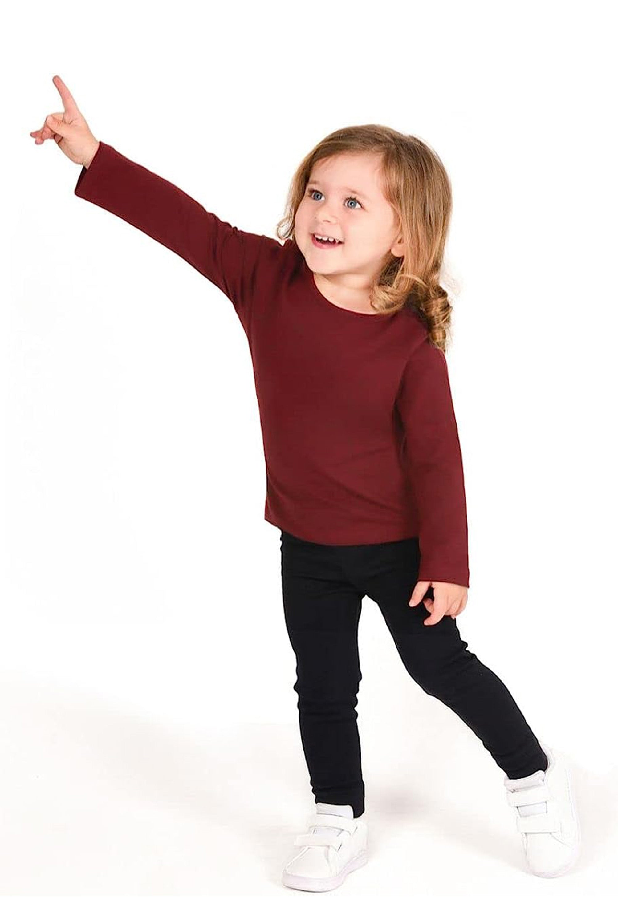 Girls' Basic Crewneck Long Sleeve Cotton T-Shirt / 11-12 Years LILAX