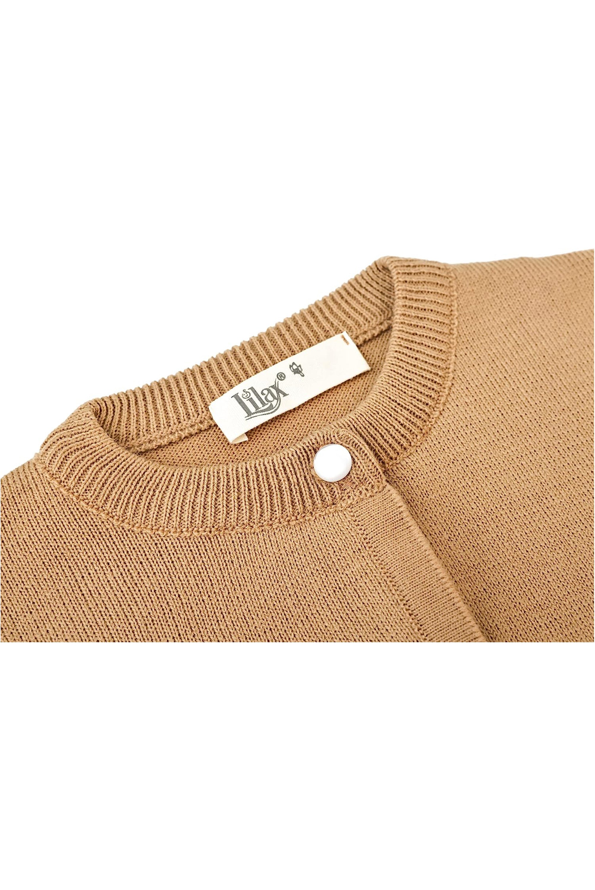 Girls' Classic Knit Cardigan Long Sleeve Button Closure Sweater 2 Years to 12 Years LILAX