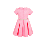 Girls Patterned Shimmer Belt Dress