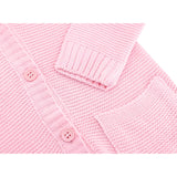 Baby Girls' Hooded Cardigan, Soft Knit Ribbed Button Closure Sweater