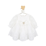 Baby White Lace & Satin Detailed Christening Dress Set