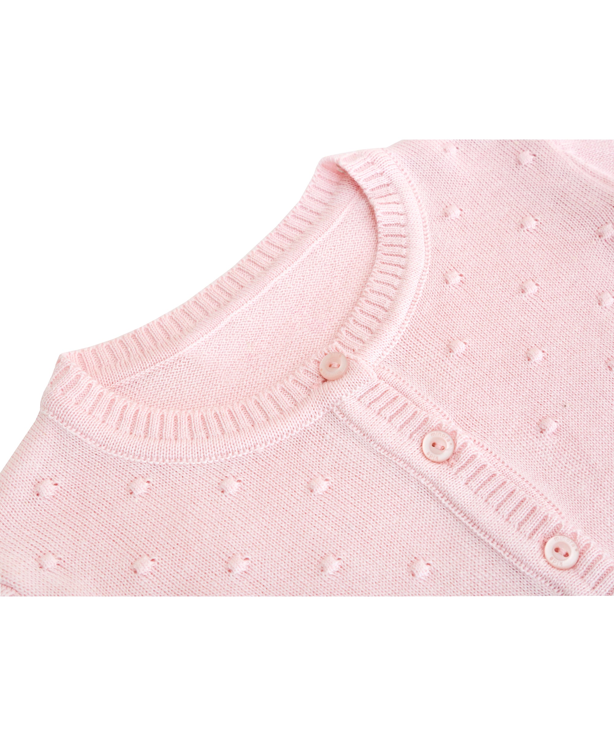 Baby girl knit round neck cardigan witk polka dots on top; perfect baby girl clothes & christmas gift ideas