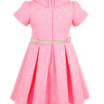 Little Girls' Occasion Dress with Shimmer Belt Flocked LILAX