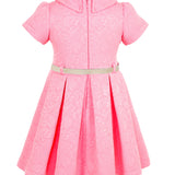 Little Girls' Occasion Dress with Shimmer Belt Flocked LILAX