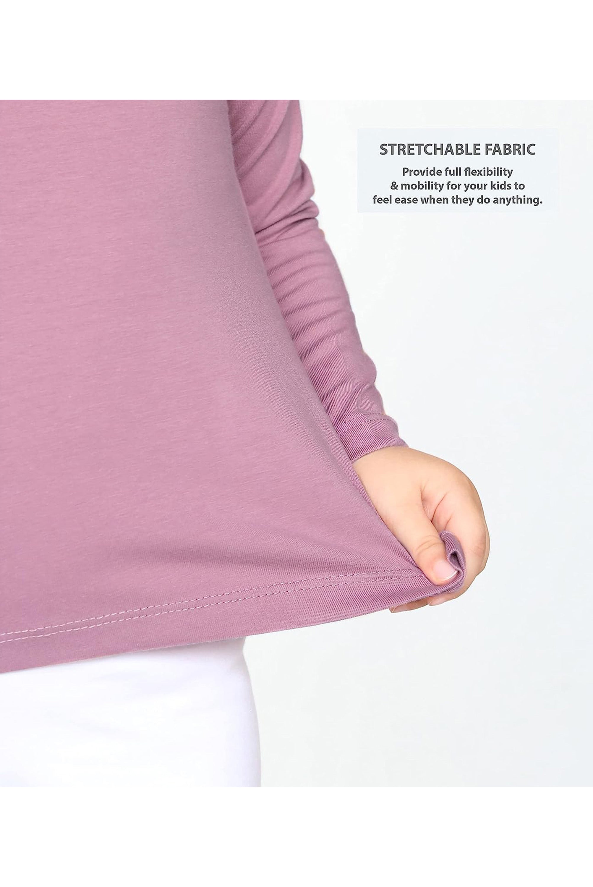 Girls' Basic Crewneck Long Sleeve Cotton T-Shirt / 11-12 Years LILAX