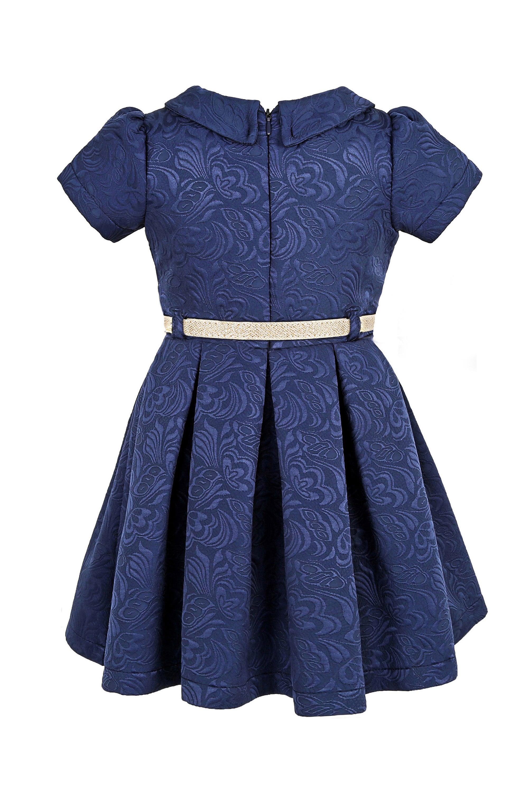 Little Girls' Occasion Dress with Shimmer Belt Flocked LILAX