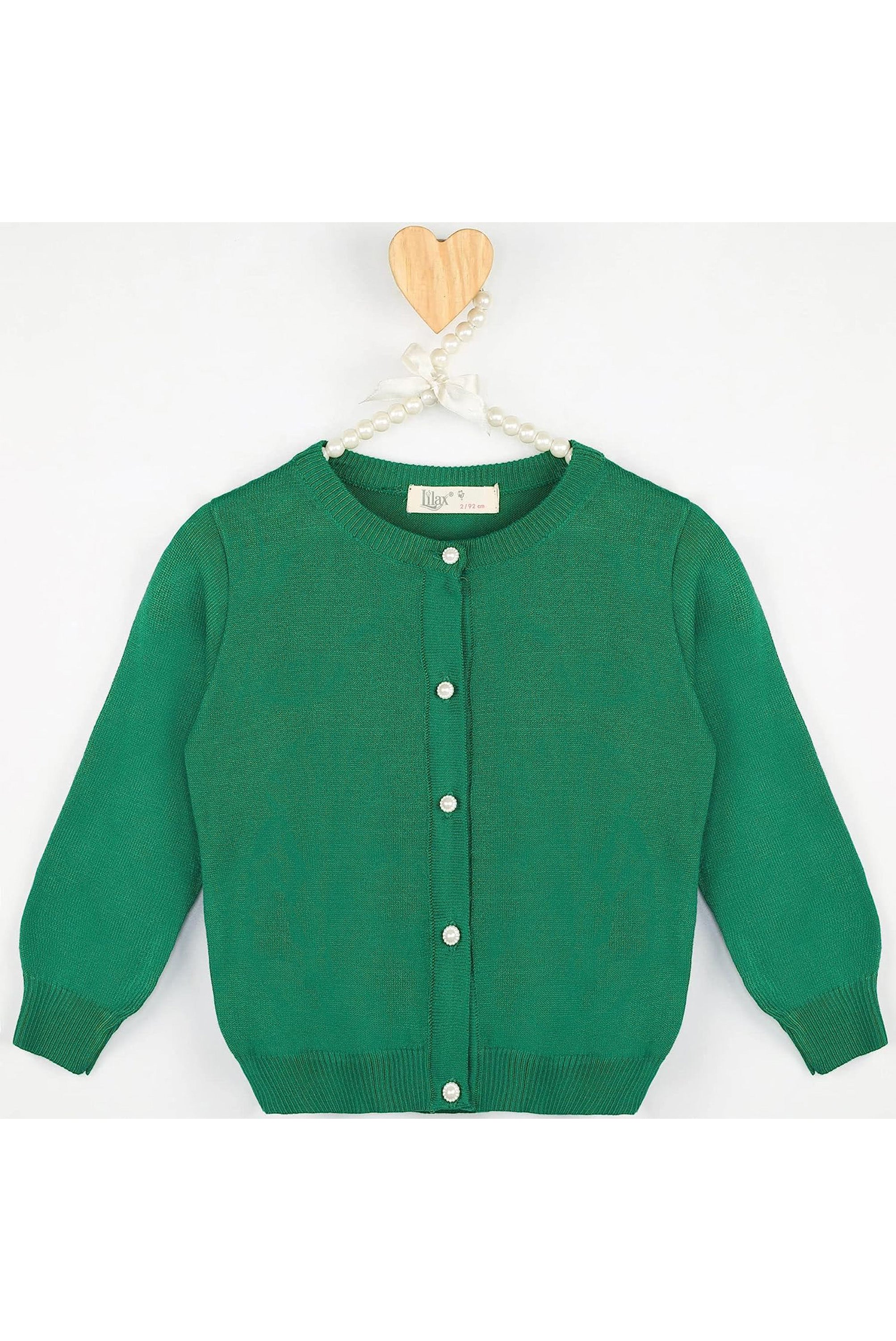 Girls' Classic Knit Cardigan Long Sleeve Button Closure Sweater 2 Years to 12 Years LILAX