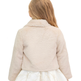 Girls Buttoned Oversize Collared Bolero Shrug