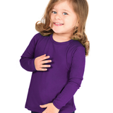 Toddler Cotton Long Sleeve Basic Crewneck T-Shirt