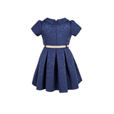 Girls Patterned Shimmer Belt Dress