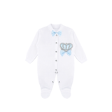 Newborn 3-Piece Cotton Jeweled Crown Layette Set