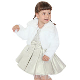 Girls Cozy Faux Fur Bolero Jacket Shrug Flower Girl Dress Coat