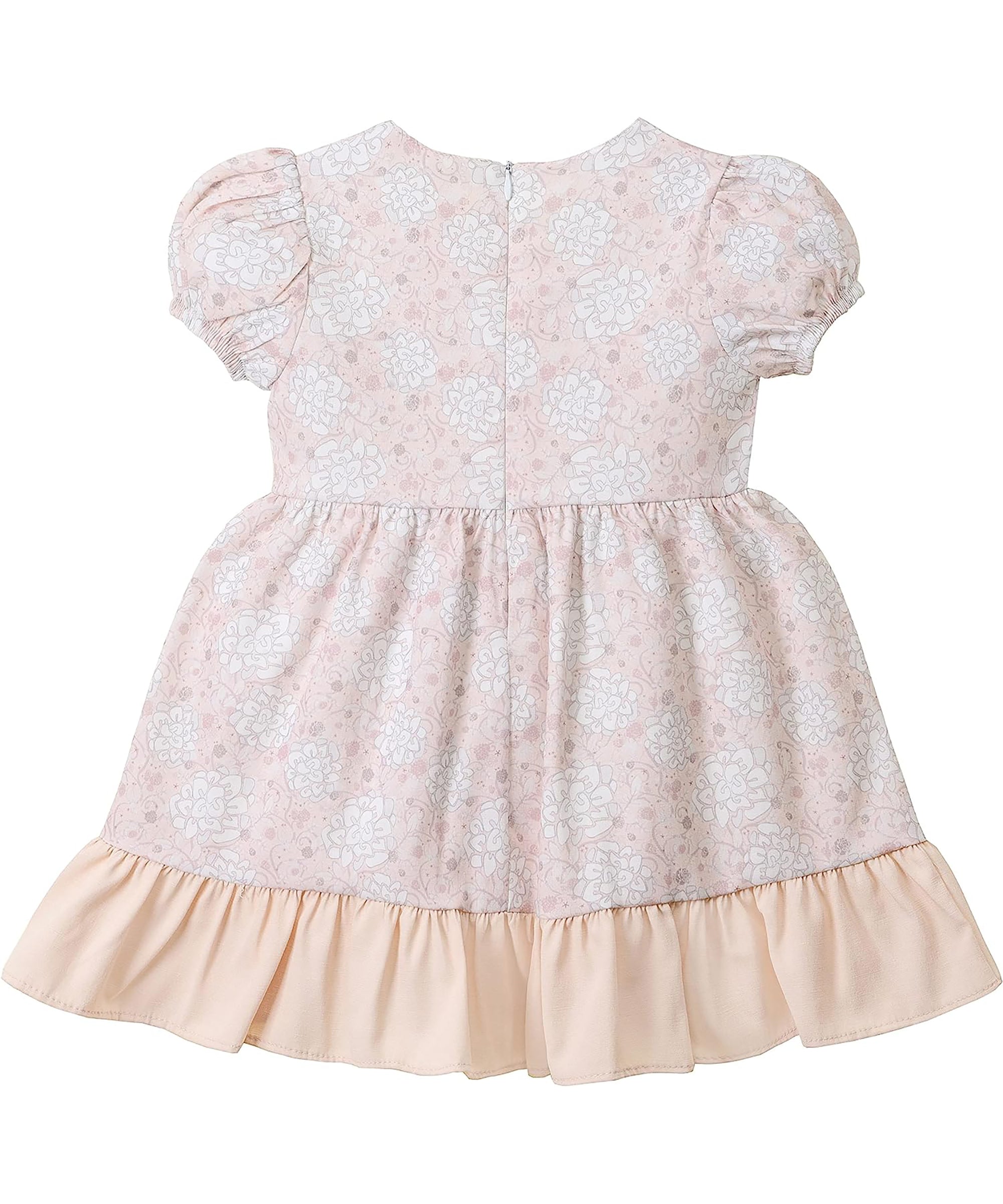 Baby girls layered cotton short sleeve flower designed dress; perfect for baby girl clothes & christmas gift ideas  