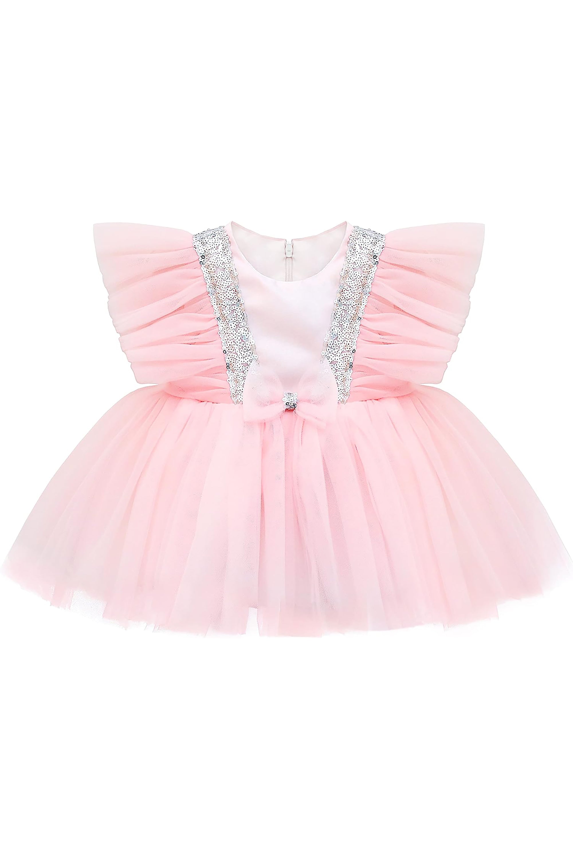 Baby girl sequined embellished tulle dress ; perfect for baby girl clothes & christmas gift ideas