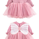 Princess Dress for Baby Girl with Long Sleeve Butterfly Wing and Tulle Perfect for Parties LILAX