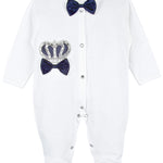 Regal and Handsome: 5-Piece Layette Gift Set with Jeweled Crown Tuxedo for Baby Boys (0-3 Months) LILAX