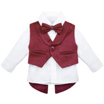 Stylish Infant Tuxedo Outfit with Gentleman Vest for Baby Boys - Complete 4-Piece Set LILAX