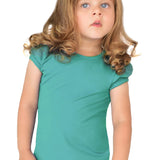 Girls' Basic Cotton T-Shirt  Short Puff Sleeve Crewneck / 11-12 Years LILAX