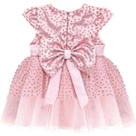 Baby Girls' Sparkly Tulle Dress, Glitter Polka Dots Princess Gown with Matching Headband and Shoes LILAX