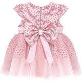 Baby Girls' Sparkly Tulle Dress, Glitter Polka Dots Princess Gown with Matching Headband and Shoes LILAX