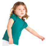 Girls' Basic Cotton T-Shirt  Short Puff Sleeve Crewneck / 11-12 Years LILAX