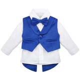 Stylish Infant Tuxedo Outfit with Gentleman Vest for Baby Boys - Complete 4-Piece Set LILAX