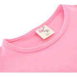 Girls' Basic Cotton T-Shirt  Short Puff Sleeve Crewneck / 11-12 Years LILAX