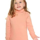 Girls' Solid Cotton Shirt Basic Long Sleeve Turtleneck T-Shirt / 9 to 12 Years LILAX