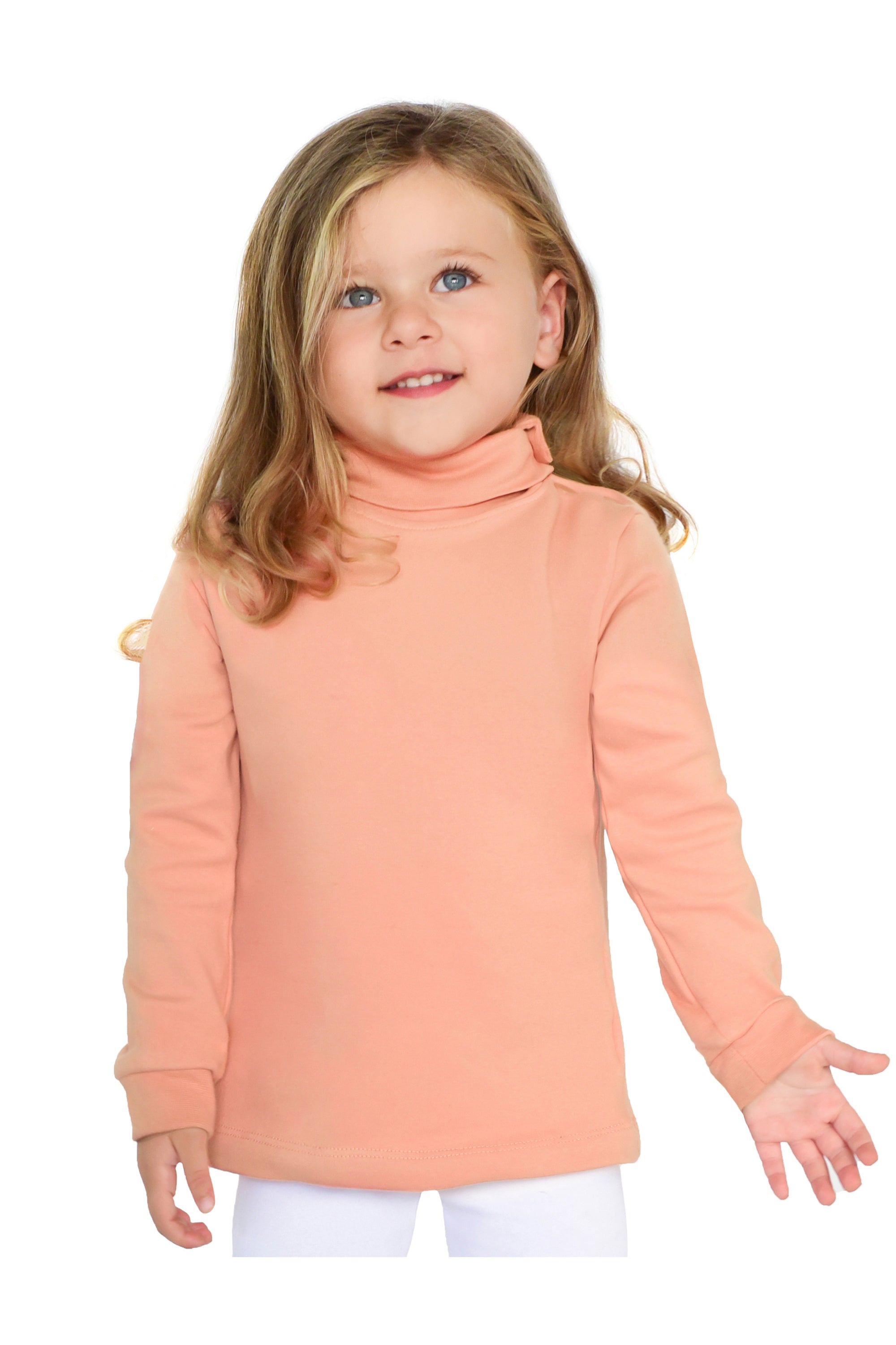 Girls' Solid Cotton Shirt Basic Long Sleeve Turtleneck T-Shirt / 9 to 12 Years LILAX