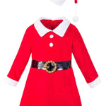 Little & Youth Girls' Christmas Santa Holiday Dress with Hat & Belt LILAX