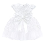 Baby Girls' Sparkly Tulle Dress, Glitter Polka Dots Princess Gown with Matching Headband and Shoes LILAX