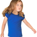 Girls' Basic Cotton T-Shirt  Short Puff Sleeve Crewneck / 11-12 Years LILAX