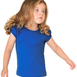 Girls' Basic Cotton T-Shirt  Short Puff Sleeve Crewneck / 11-12 Years LILAX