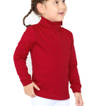 Girls' Solid Cotton Shirt Basic Long Sleeve Turtleneck T-Shirt / 5 to 8 Years LILAX