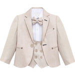 Little & Youth Boys Suit Set - Formal Jacket, Vest, Pants, Shirt, and Matching Bowtie - 5 Piece Ensemble LILAX